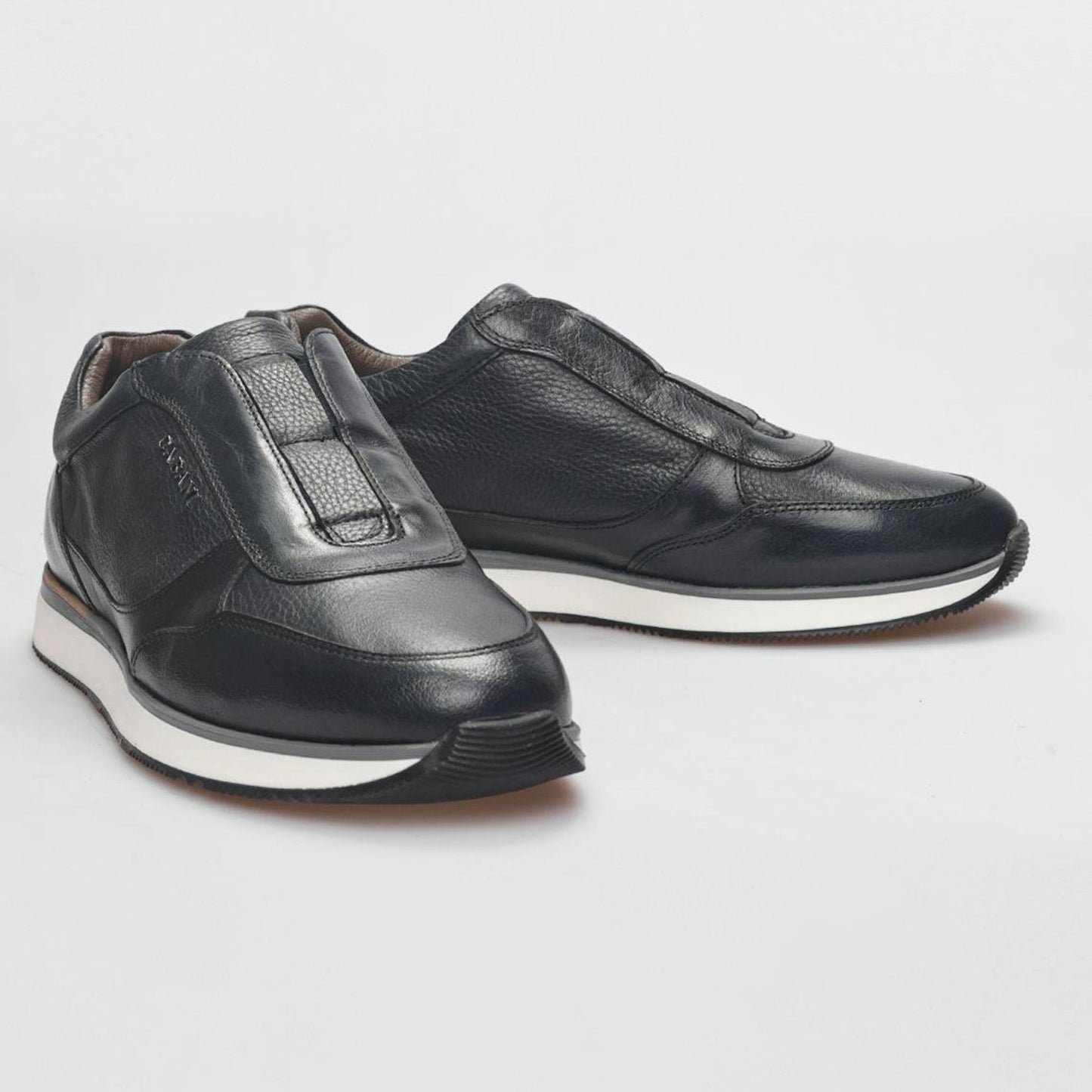 Madasat Navy Blue Genuine Leather Slip On Sneakers - 837 |