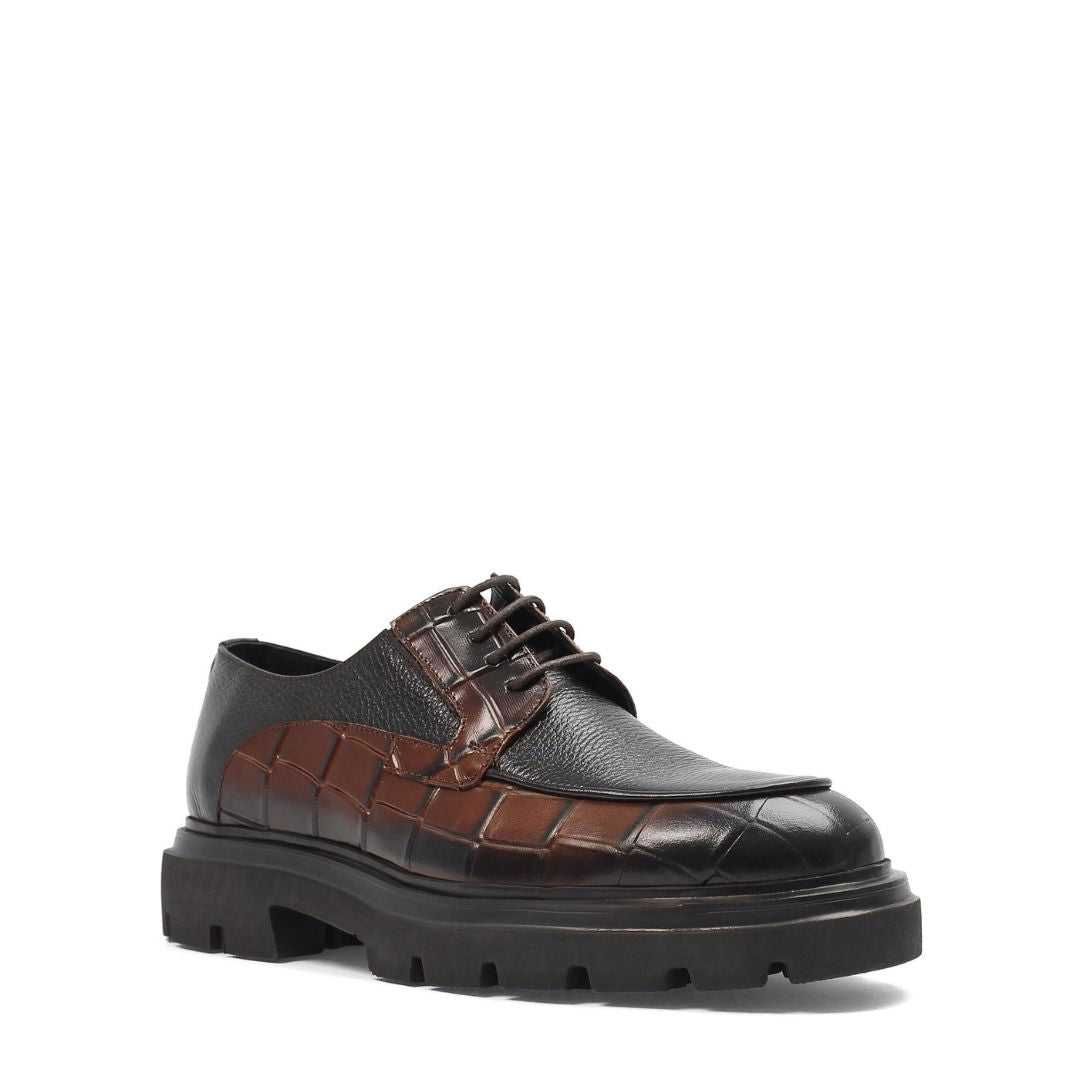 Madasat Brown Leather Men's Casual Shoes - 898 |