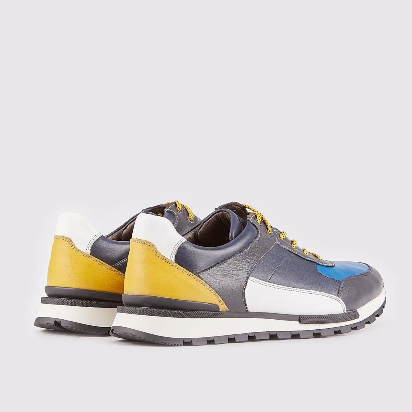 Madasat Grey Sneakers Leather Shoes - 813 |