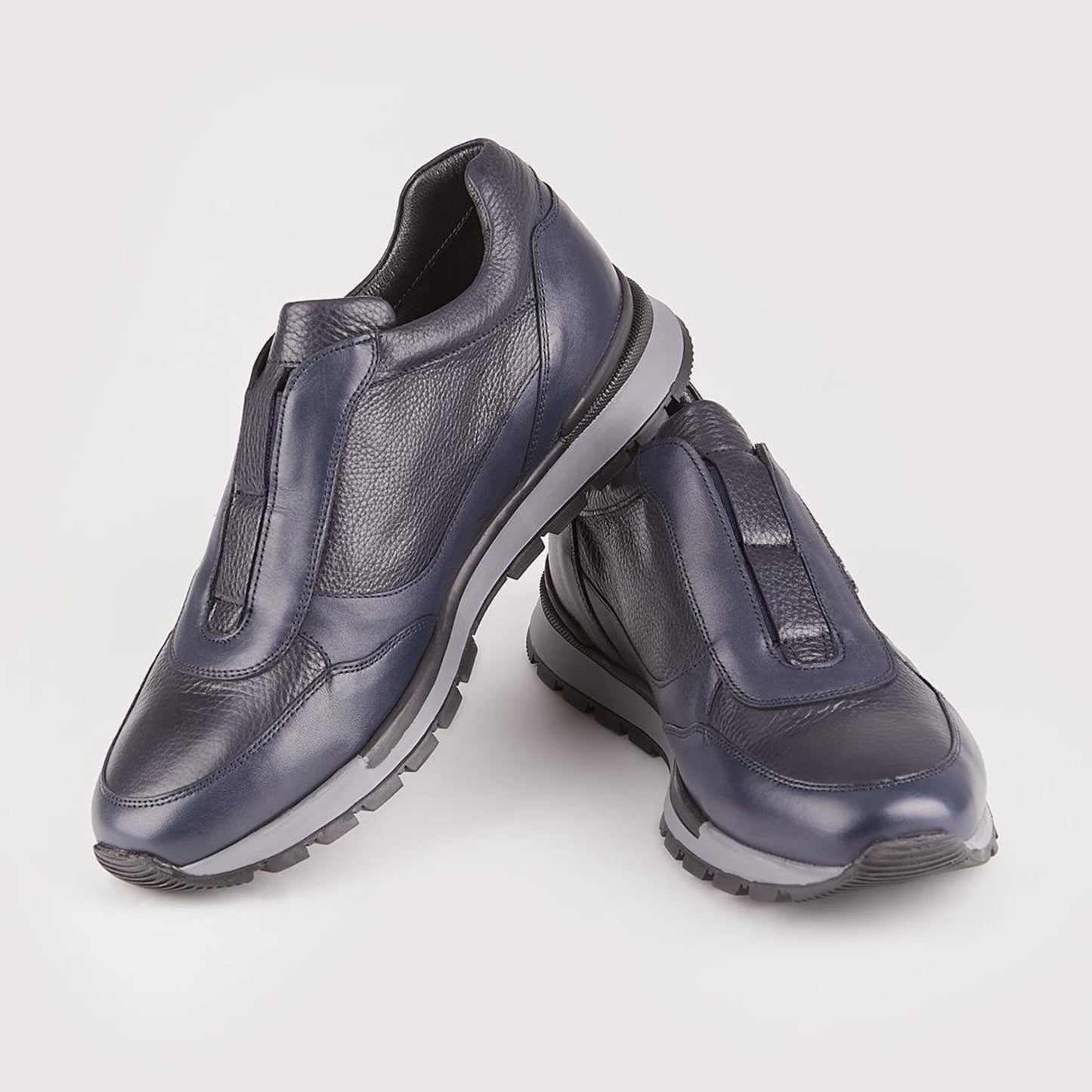 Madasat Navy Blue Leather Casual Shoes - 340 |