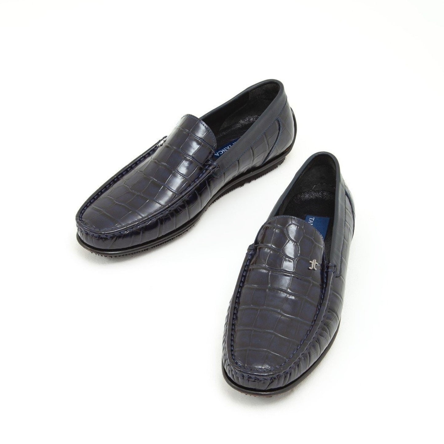 Madasat Navy Blue Crocodile Leather Loafer - 641 |