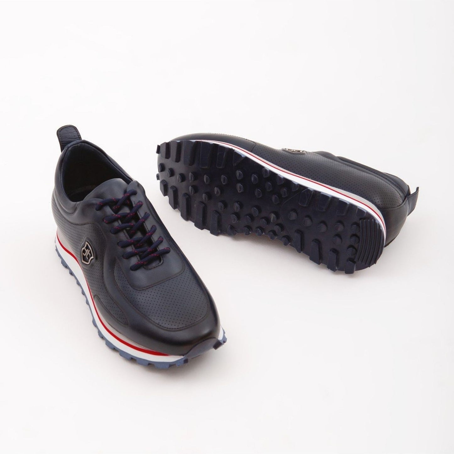Madasat Navy Blue Leather Casual Shoes - 232 |