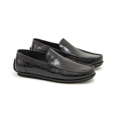 Madasat Black Crocodile Leather Loafer - 641 |