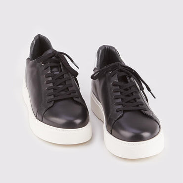 Madasat Black & White Leather Casual Shoes - 810 |