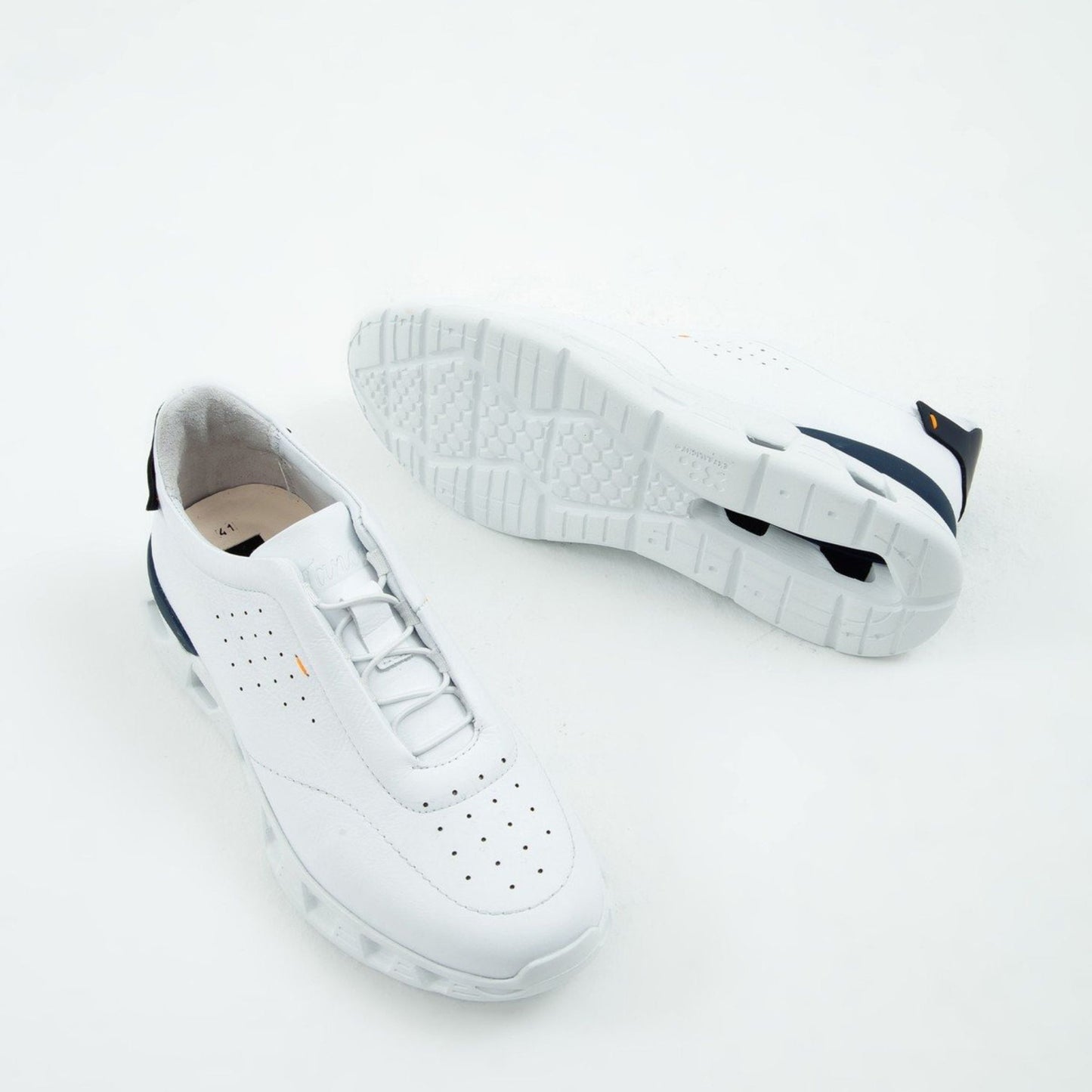 Madasat White Leather Casual Shoes - 581 |