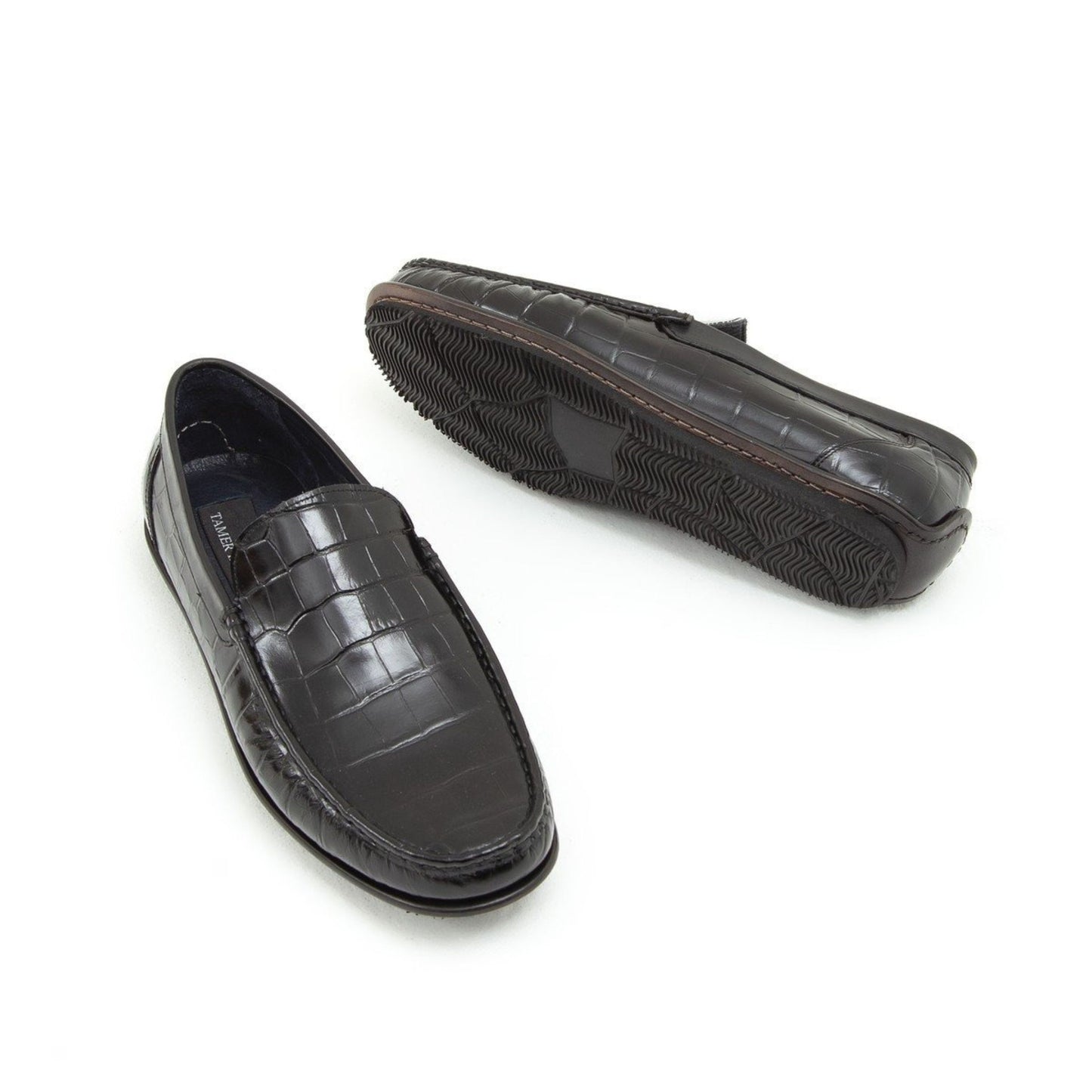 Madasat Black Crocodile Leather Loafer - 641 |