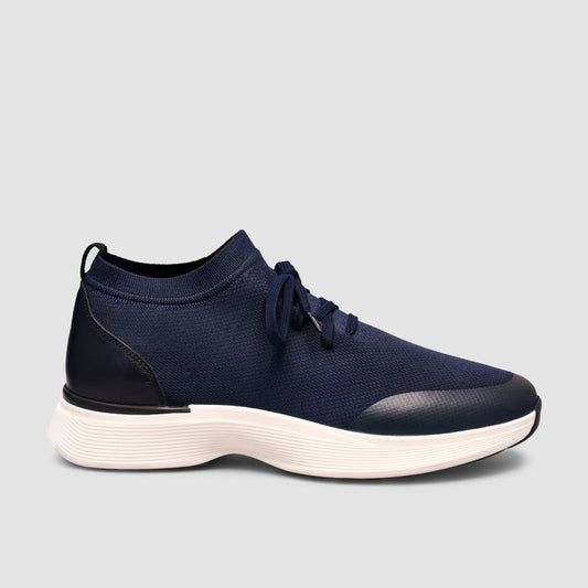 Madasat Navy Blue Knit & Genuine Calf Leather - 965 |