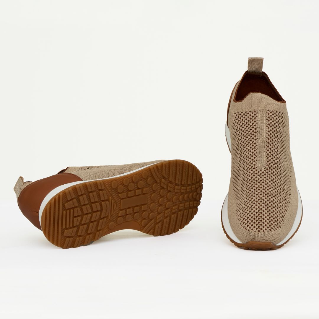 Madasat Men Beige Slip On Knit Shoes - 881 |