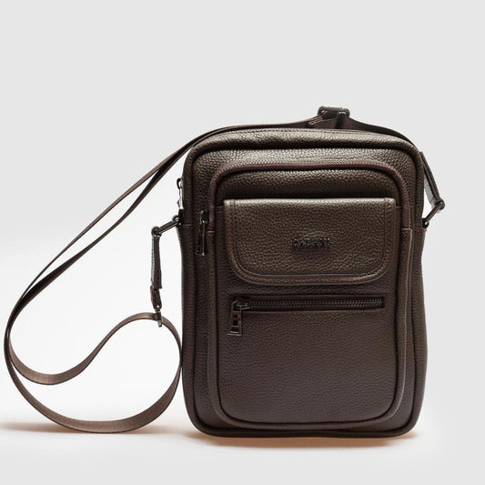 Madasat Men Brown Genuine Leather Cross-body Bag - 911 |