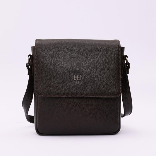 Madasat Men Brown Genuine Leather Messenger Bag - 914 |