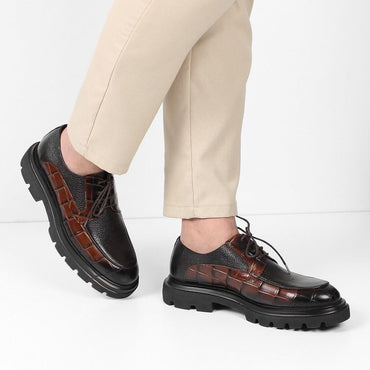 Madasat Brown Leather Men's Casual Shoes - 898 |