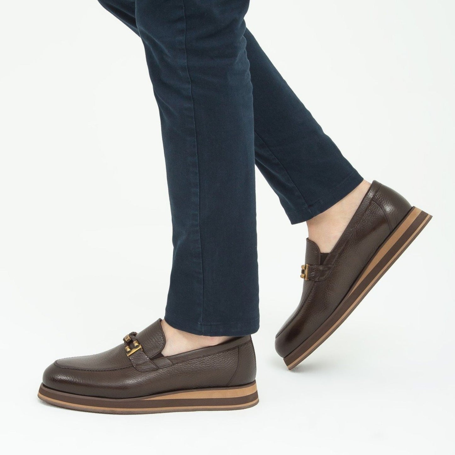 Brauner Leder-Loafer von Madasat - 599 |