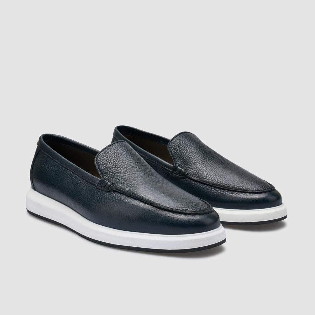 Madasat Navy Blue Men Genuine Leather Shoes - 955 |