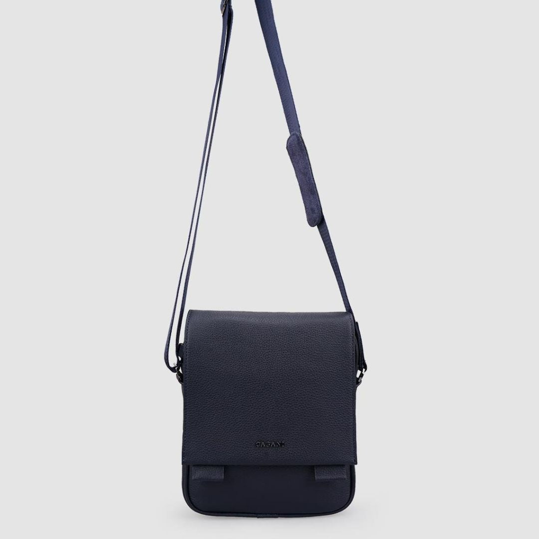 Madasat Navy Blue Unisex Genuine Leather Bag - 915 |