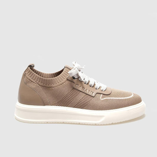 Madasat Beige Chunky Lace Up Knit Sneakers - 851 |