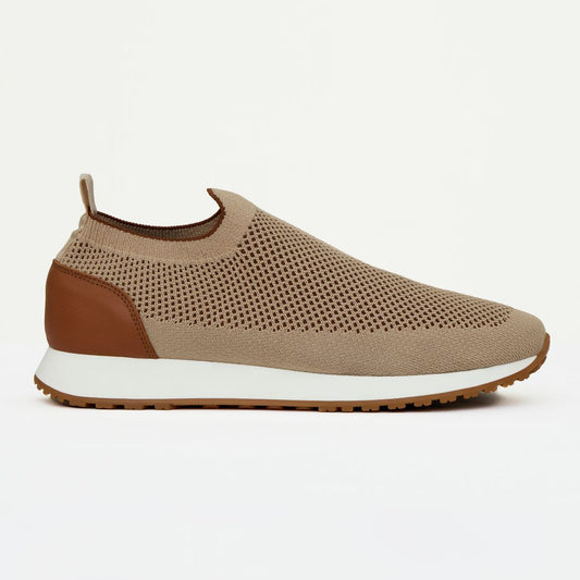 Madasat Men Beige Slip On Knit Shoes - 881 |