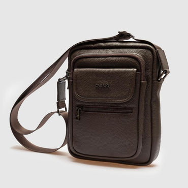 Madasat Men Brown Genuine Leather Cross-body Bag - 911 |