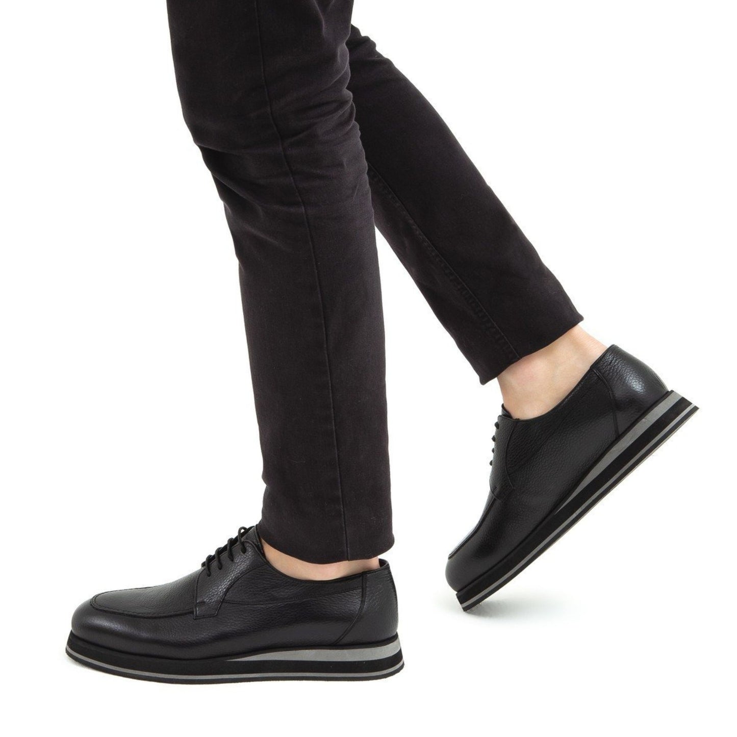 Madasat Black Leather Casual Shoes - 645 |