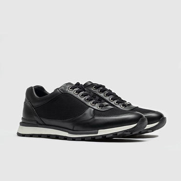 Madasat Black Leather Casual Shoes - 651 |