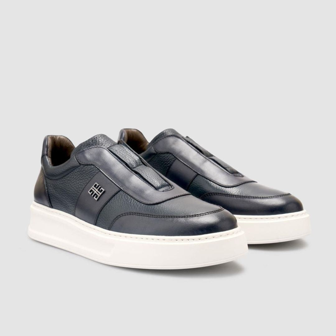 Madasat Navy Blue Men Genuine Leather Shoes - 953 |