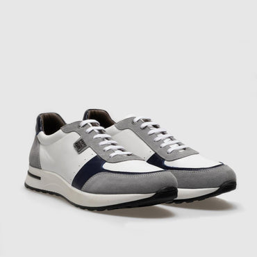 Madasat White Genuine Leather Lace Up Sneakers - 853 |