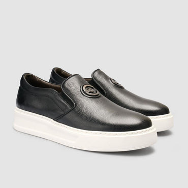 Madasat Men Genuine Leather Black Shoes - 960 |