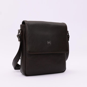 Madasat Men Brown Genuine Leather Messenger Bag - 914 |