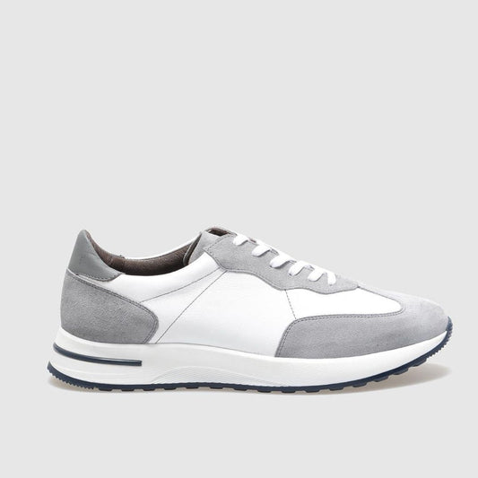 Madasat Grey Genuine Leather Lace Up Sneakers - 879 |