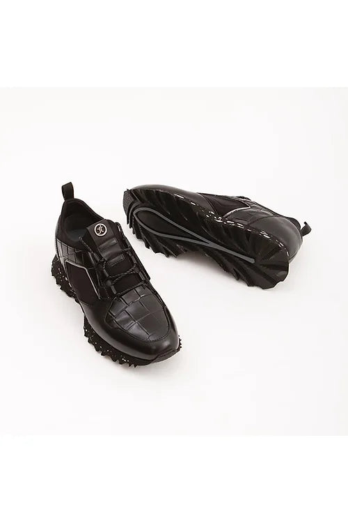 Madasat Black Leather Casual Shoes - 503 |