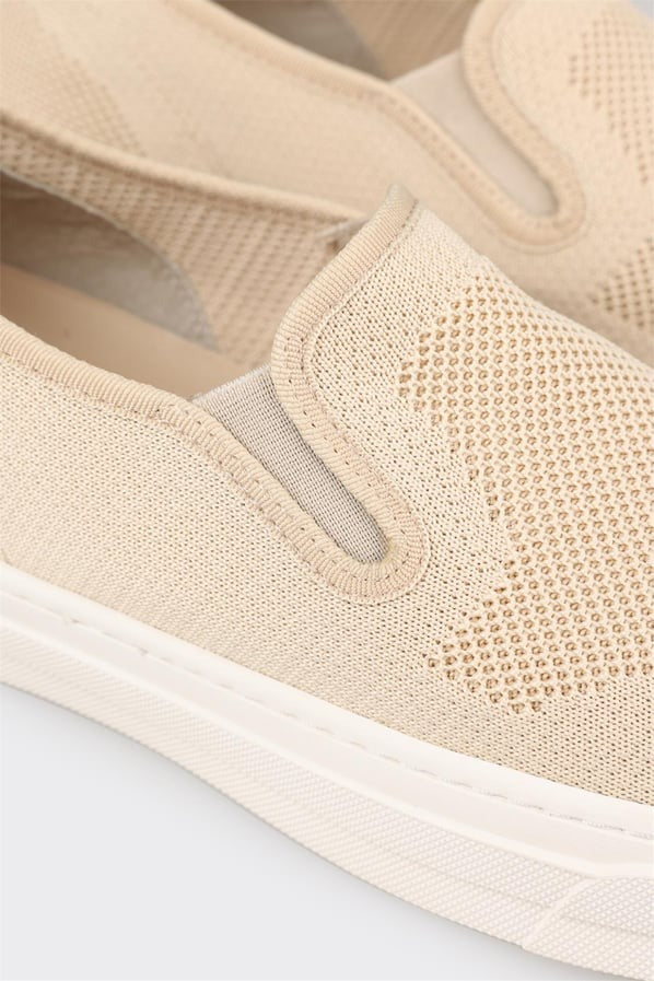 Madasat Beige Leather Casual Shoes - 669 |