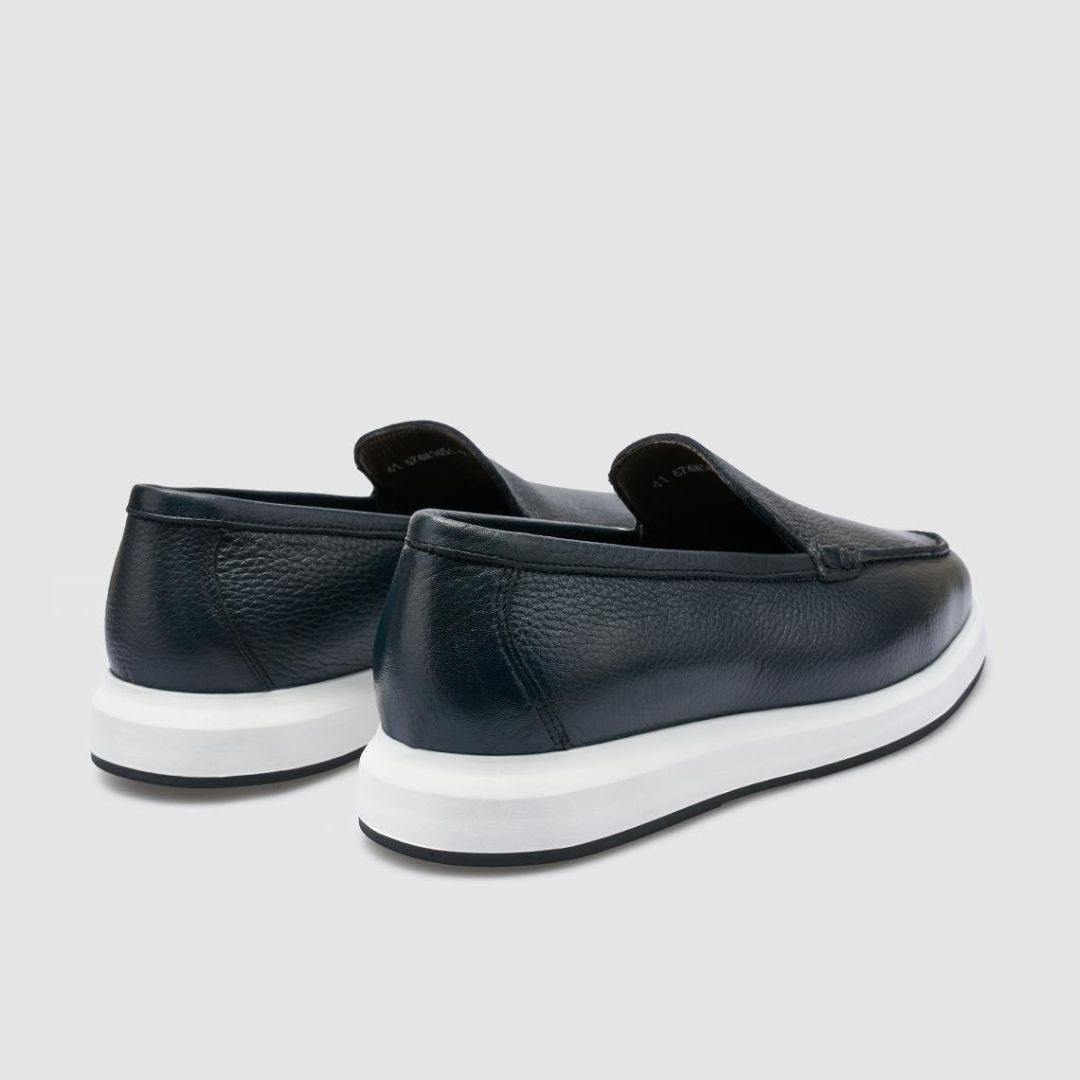 Madasat Navy Blue Men Genuine Leather Shoes - 955 |