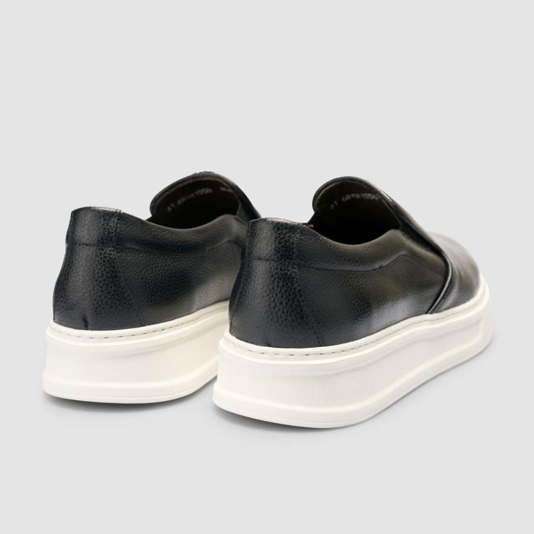 Madasat Men Genuine Leather Black Shoes - 960 |