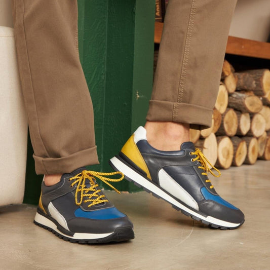 Madasat Grey Sneakers Leather Shoes - 813 |