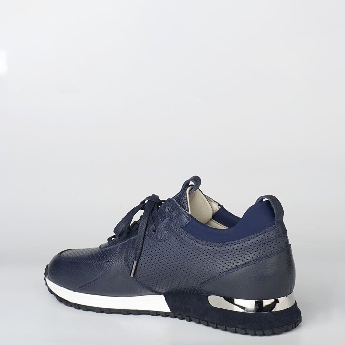Madasat Navy Blue Leather Sneakers - 393 |