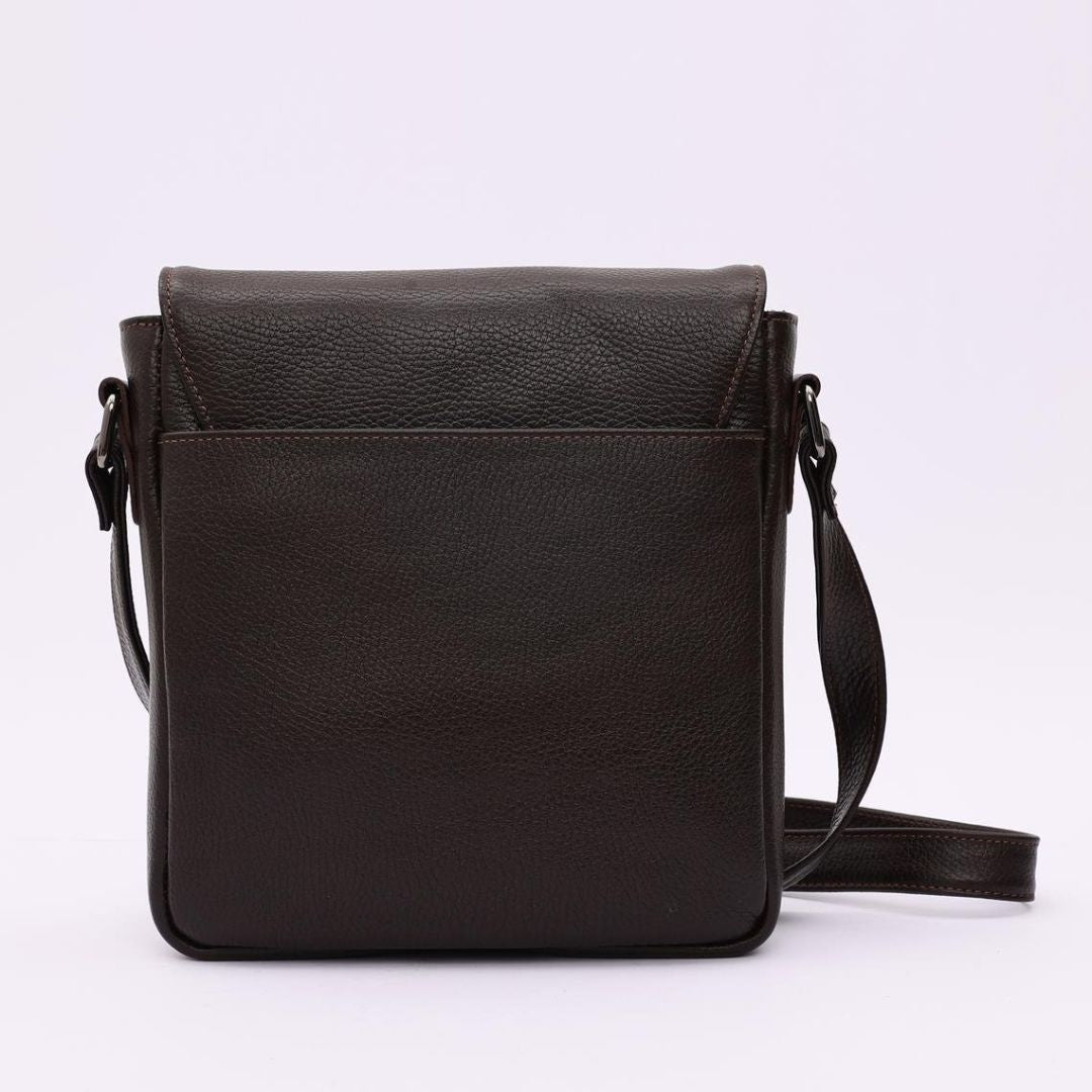 Madasat Men Brown Genuine Leather Messenger Bag - 914 |