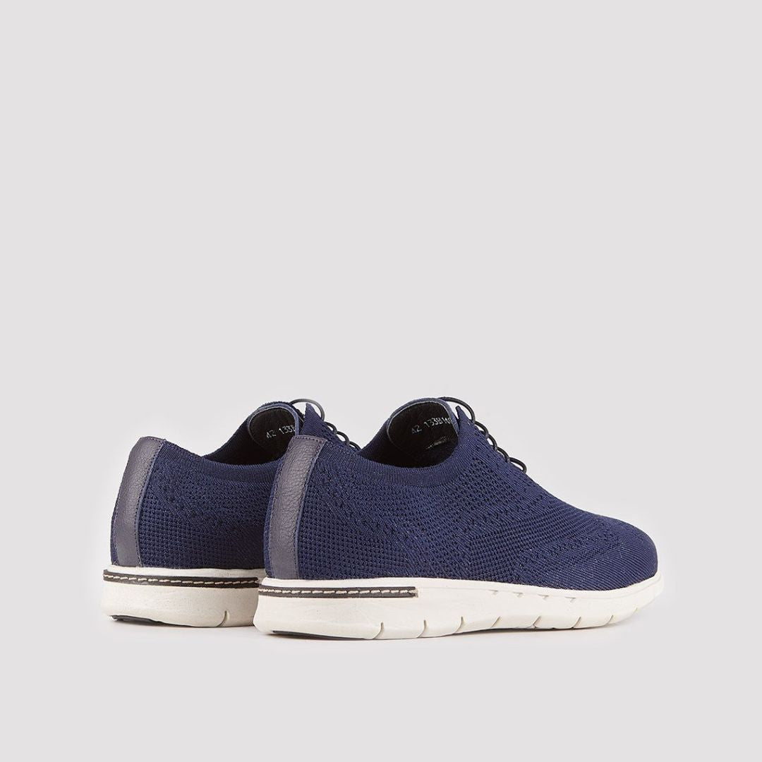 Madasat Navy Blue Knit Lace Up Casual Shoes - 878 |