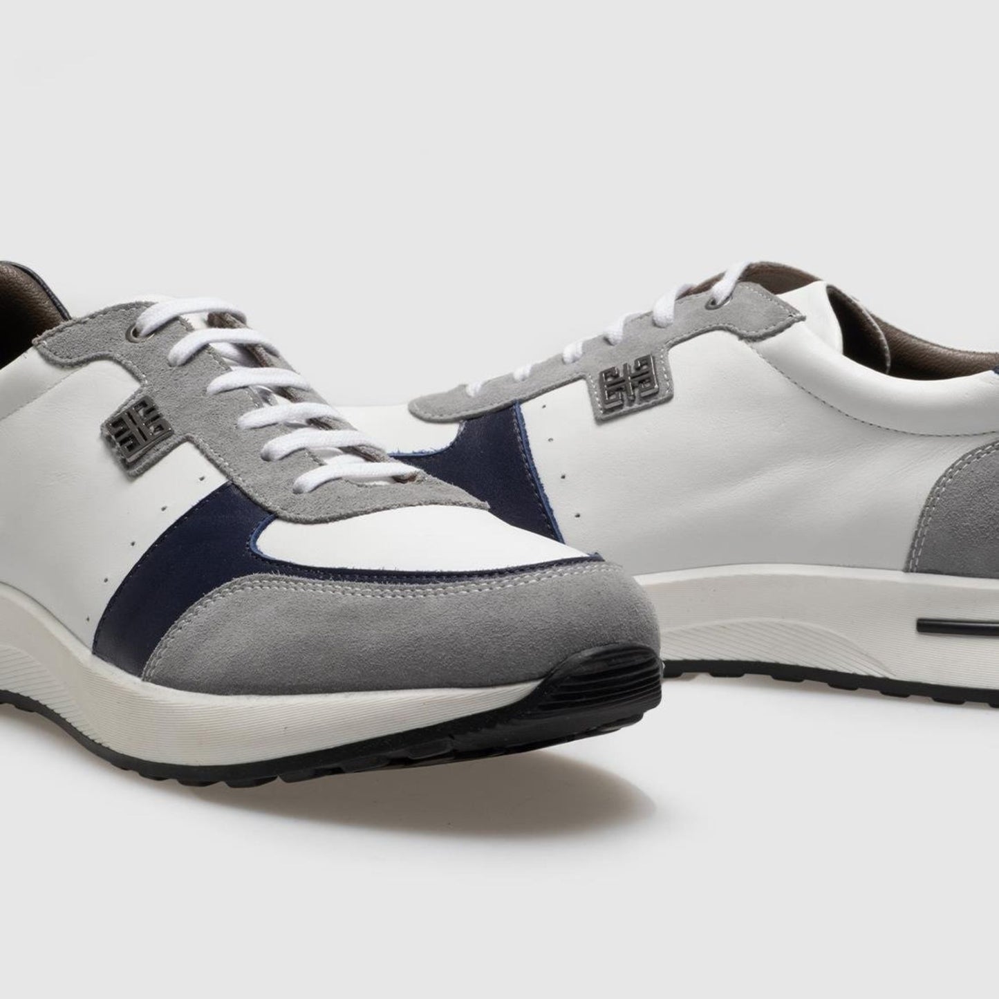 Madasat White Genuine Leather Lace Up Sneakers - 853 |