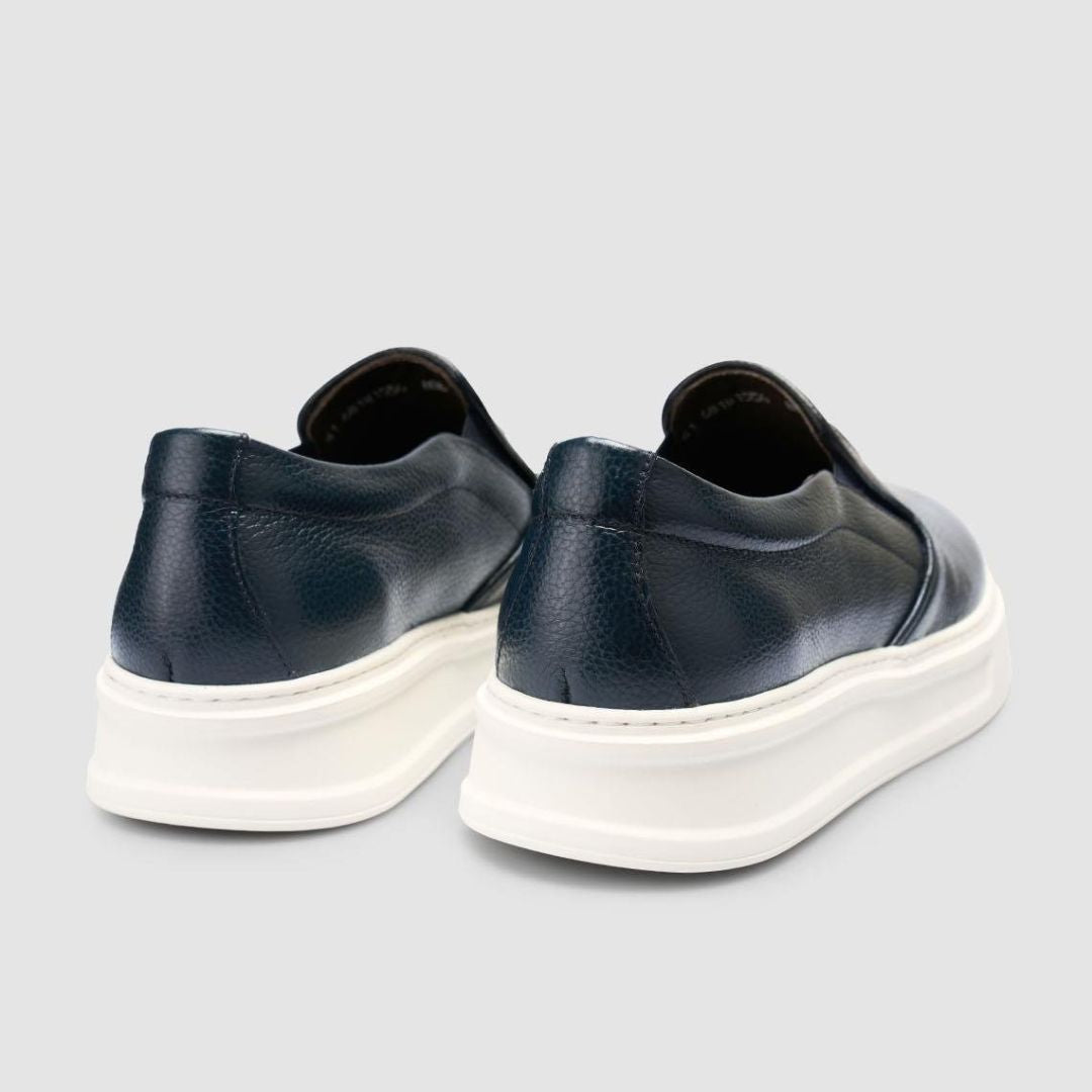 Madasat Men Genuine Leather Navy Blue Shoes - 960 |