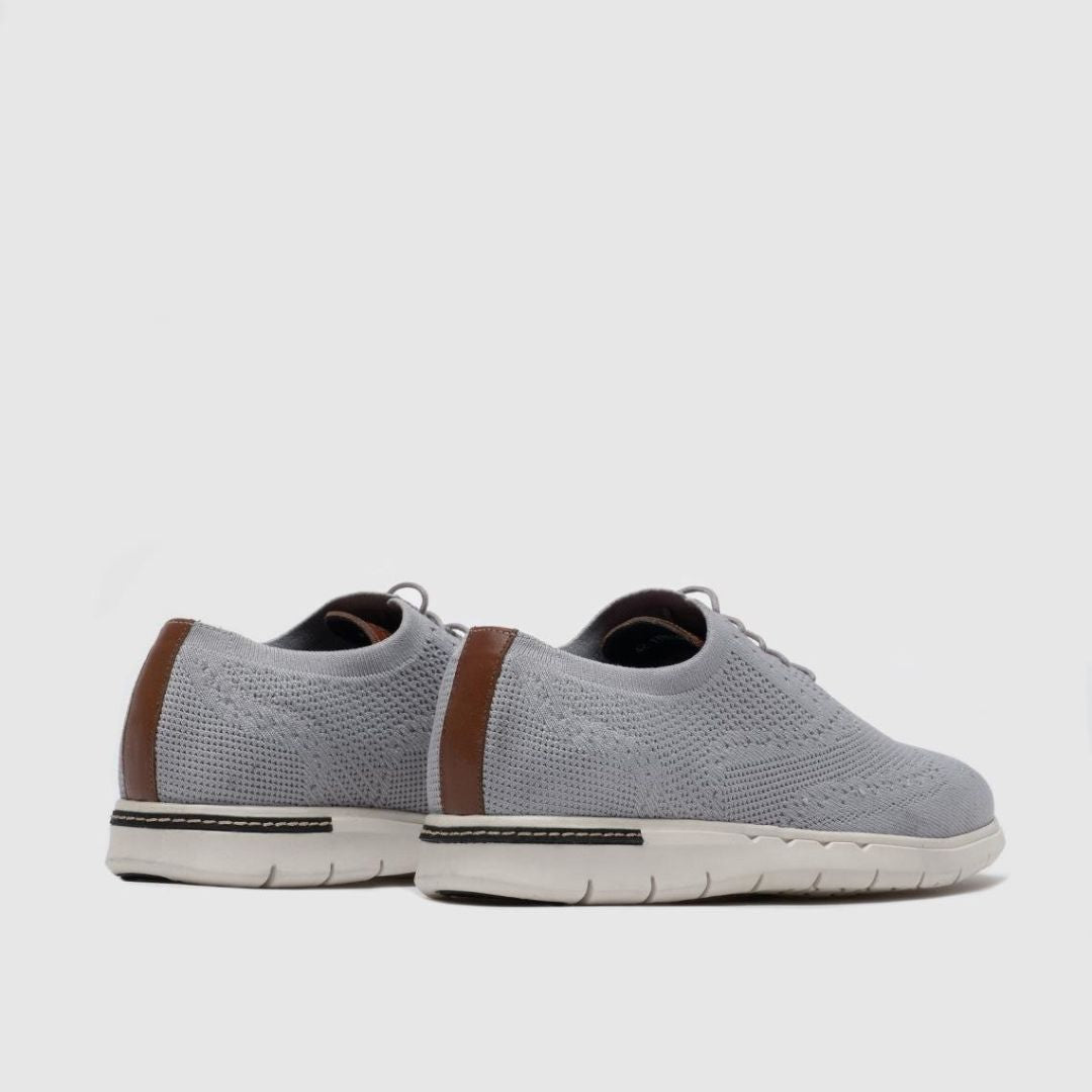 Madasat Grey Knit Lace Up Casual Shoes - 878 |