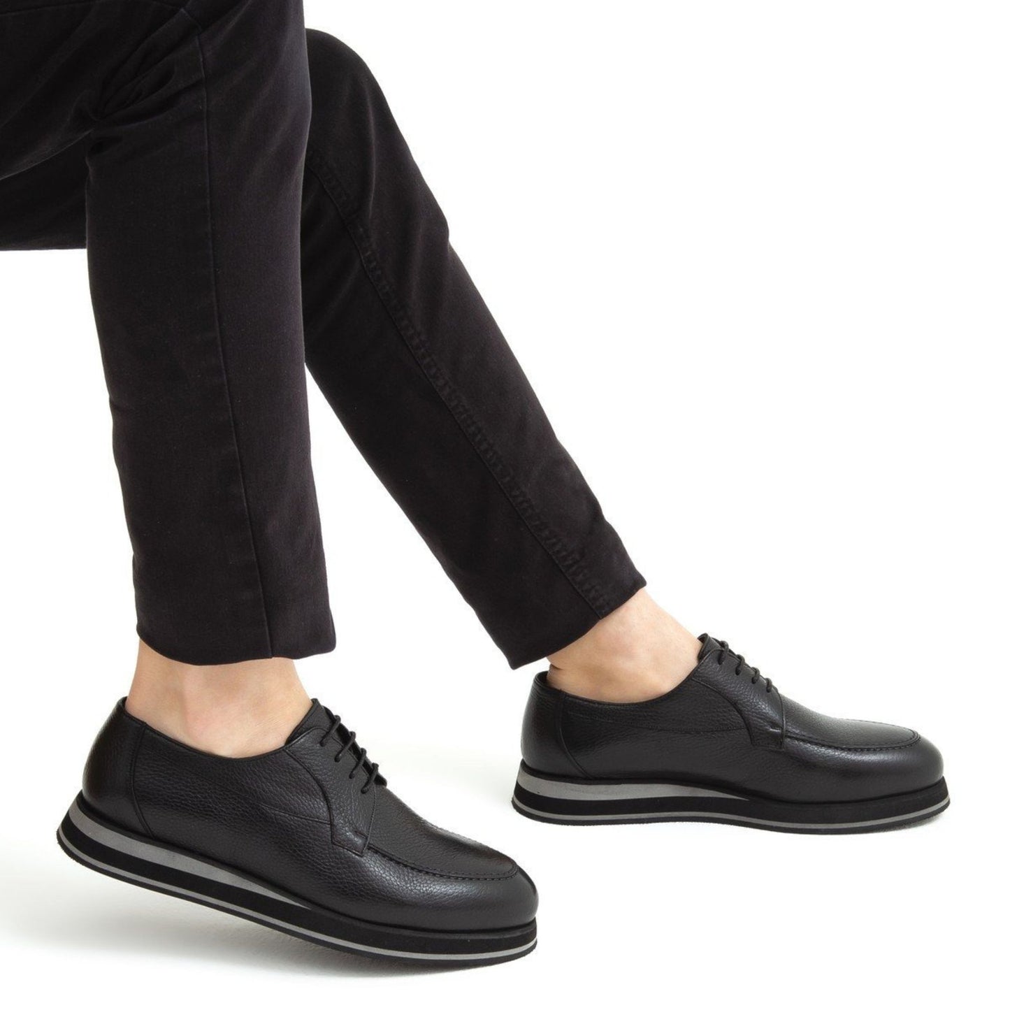 Madasat Black Leather Casual Shoes - 645 |