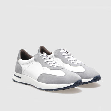 Madasat Grey Genuine Leather Lace Up Sneakers - 879 |