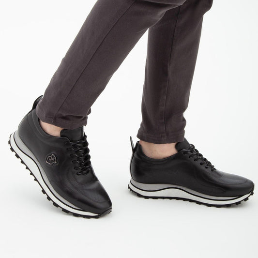 Madasat Black Leather Casual Shoes - 232 |