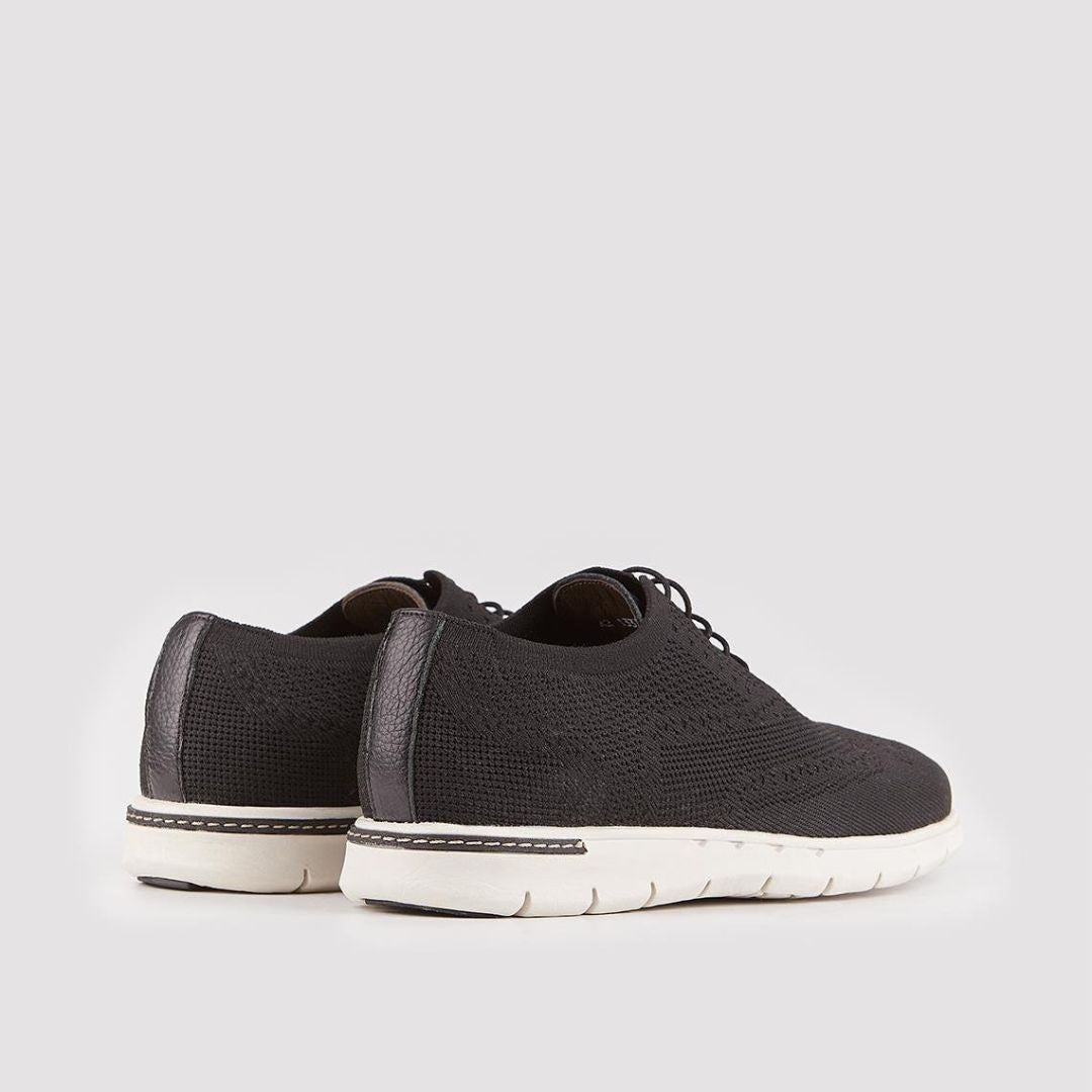 Madasat Black & White Knit Lace Up Casual Shoes - 878 |