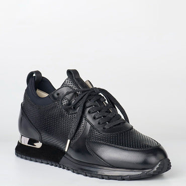 Madasat Black Leather Sneakers - 393 |