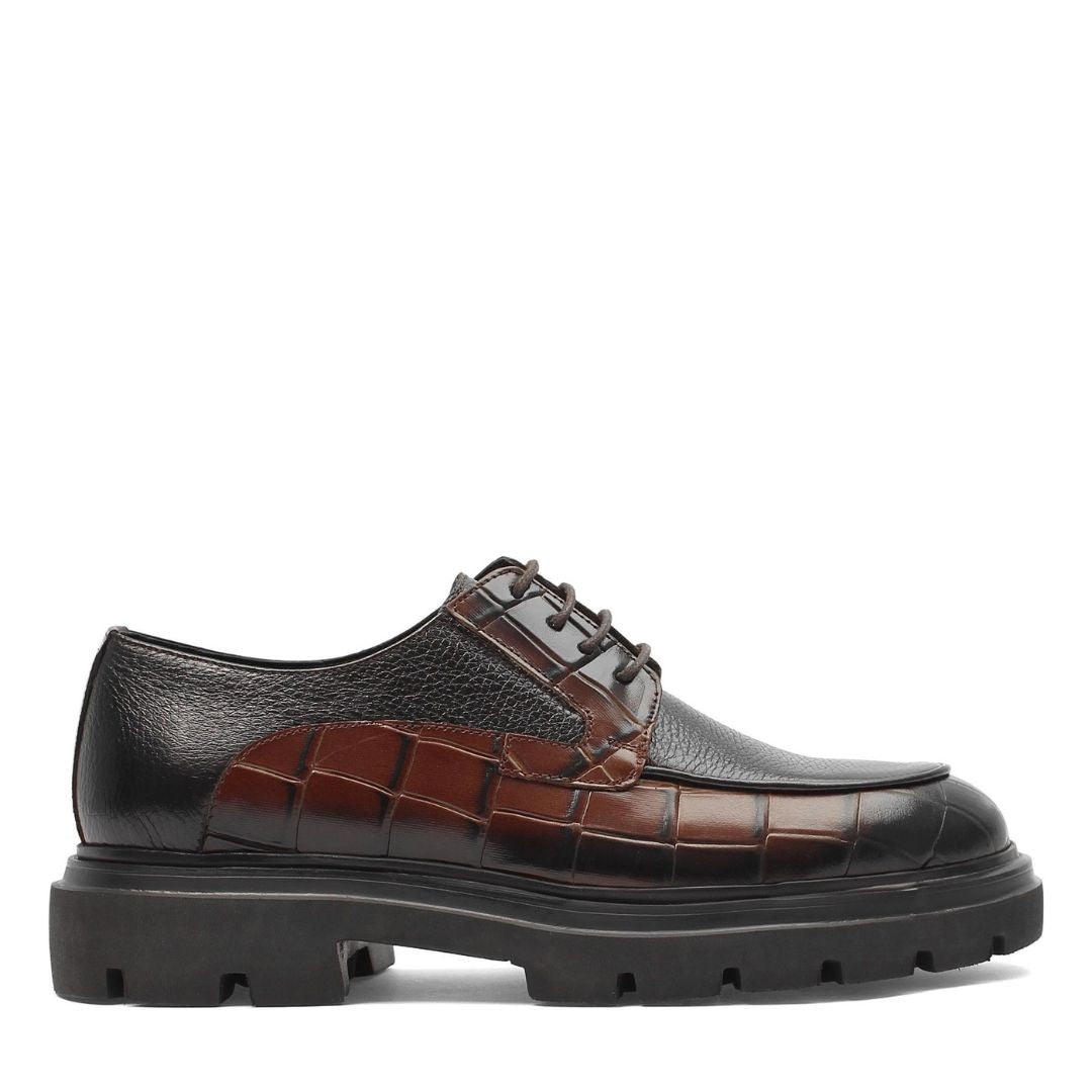 Madasat Brown Leather Men's Casual Shoes - 898 |