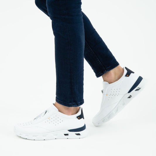 Madasat White Leather Casual Shoes - 581 |