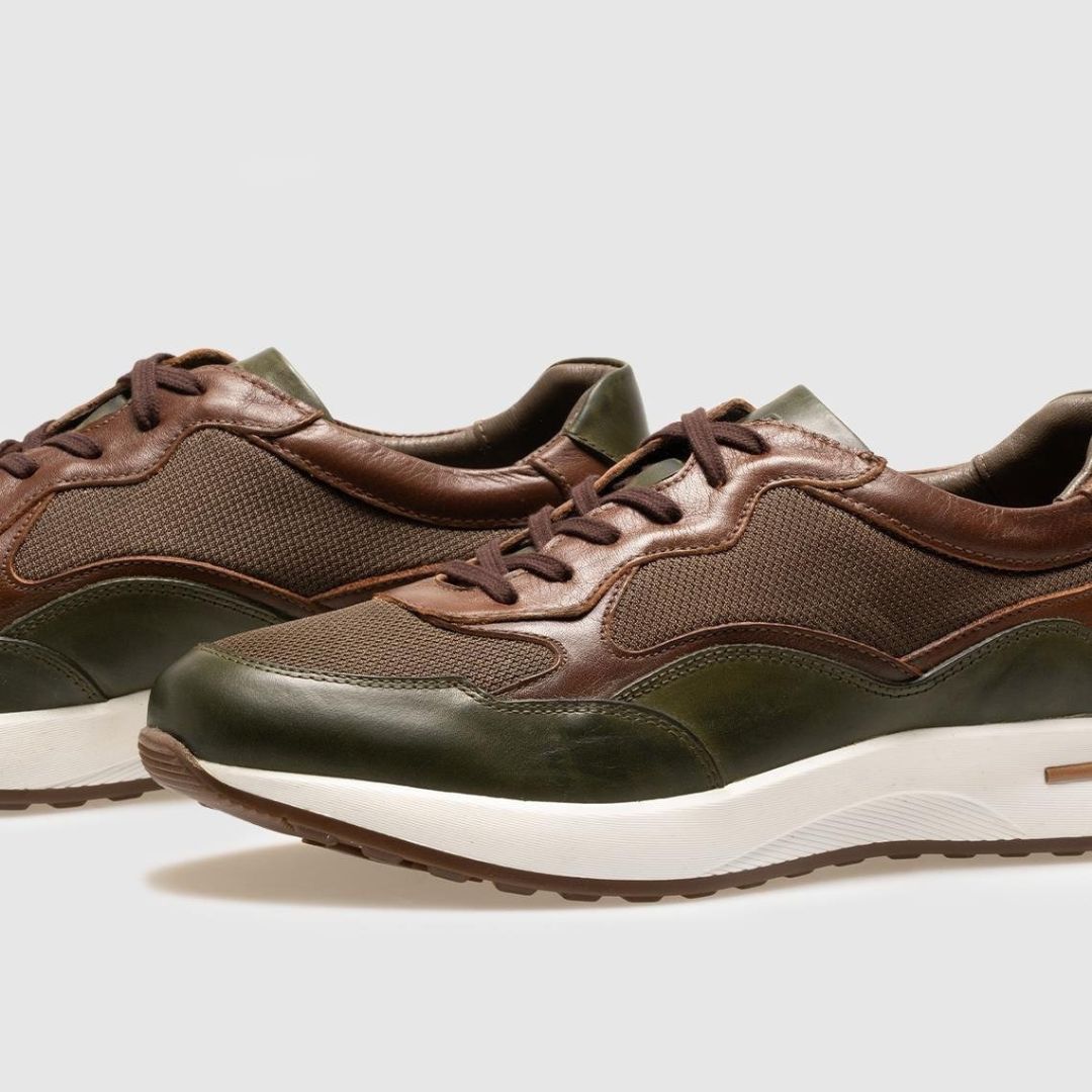 Madasat Khaki Lace Up Chunky Sneakers - 877 |