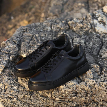 Madasat Black Leather Casual Shoes - 810 |
