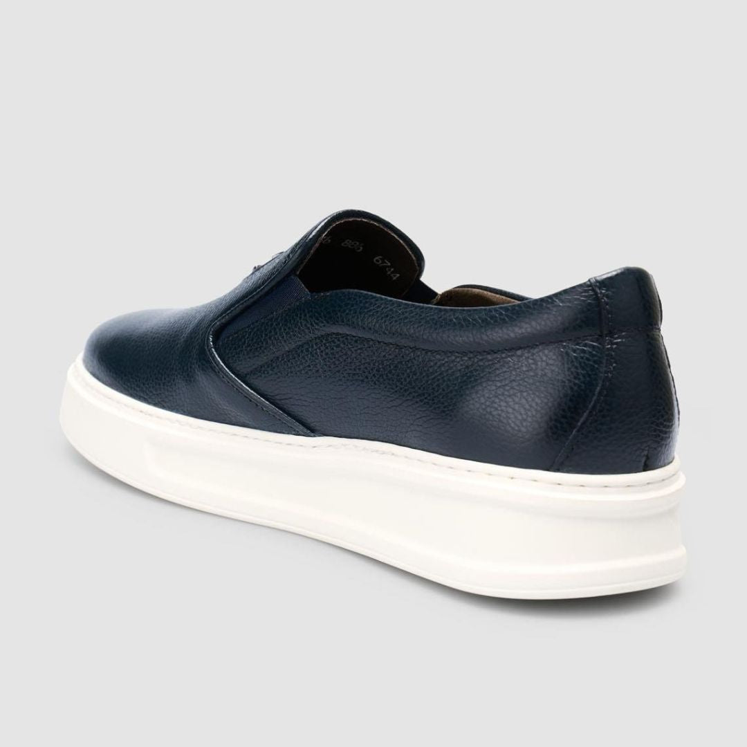 Madasat Men Genuine Leather Navy Blue Shoes - 960 |