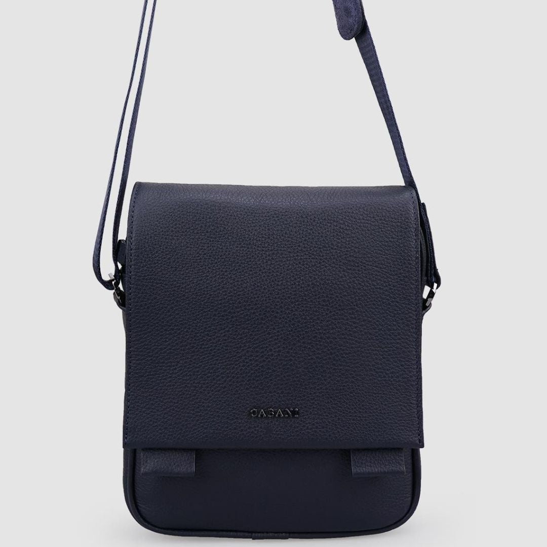 Madasat Navy Blue Unisex Genuine Leather Bag - 915 |